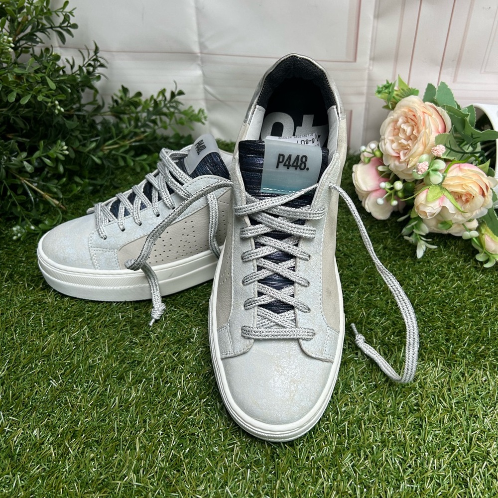 P448 F24 Thea Waterfall Platform Leather Sneakers Women 38 US 7.5-8 NEW